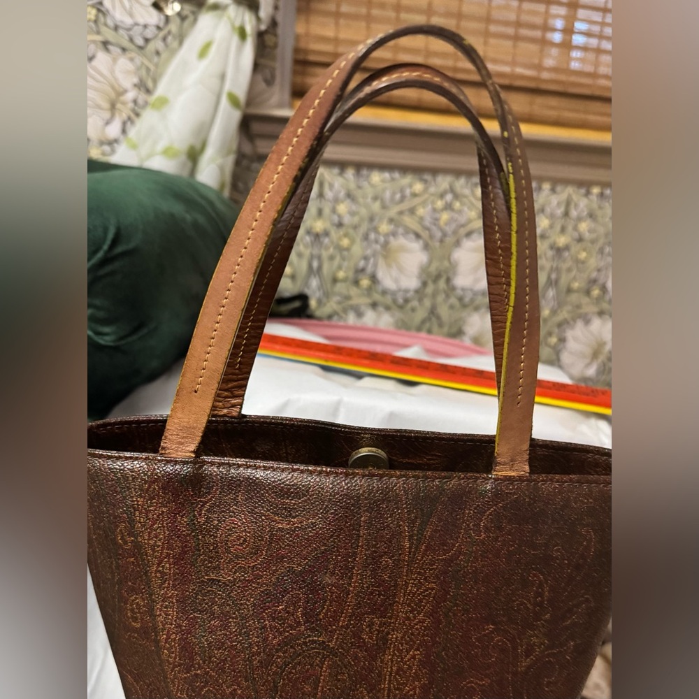 Etro AUTHENTIC Vintage Signature Essential Paisley Print Tiny Bucket Tote Bag - Picture 5 of 16